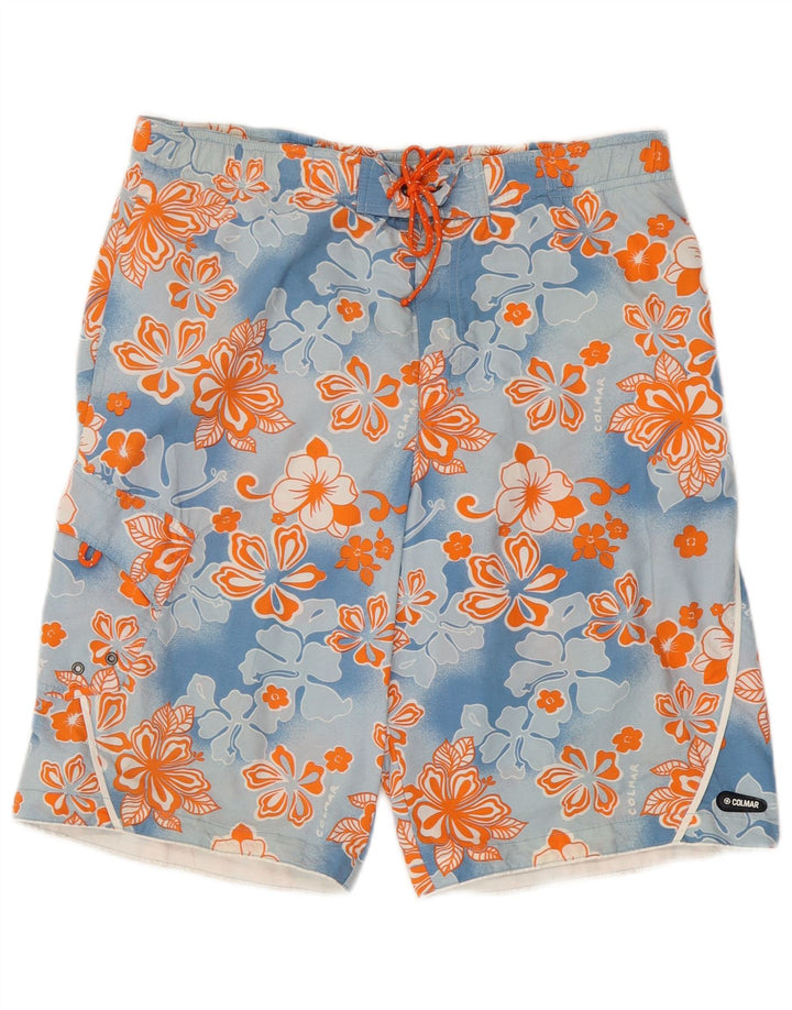 Colmar Herren-Badeshorts, EU 52, groß, blau geblümt, Polyamid