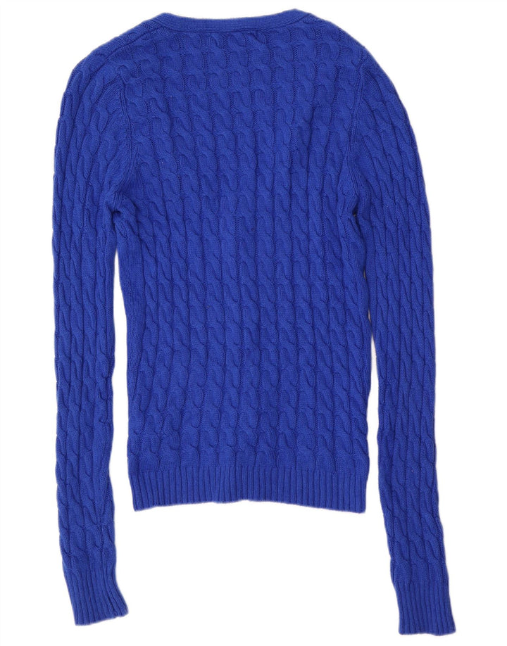 Zara Herren-Cardigan-Pullover aus mittelblauer Baumwolle