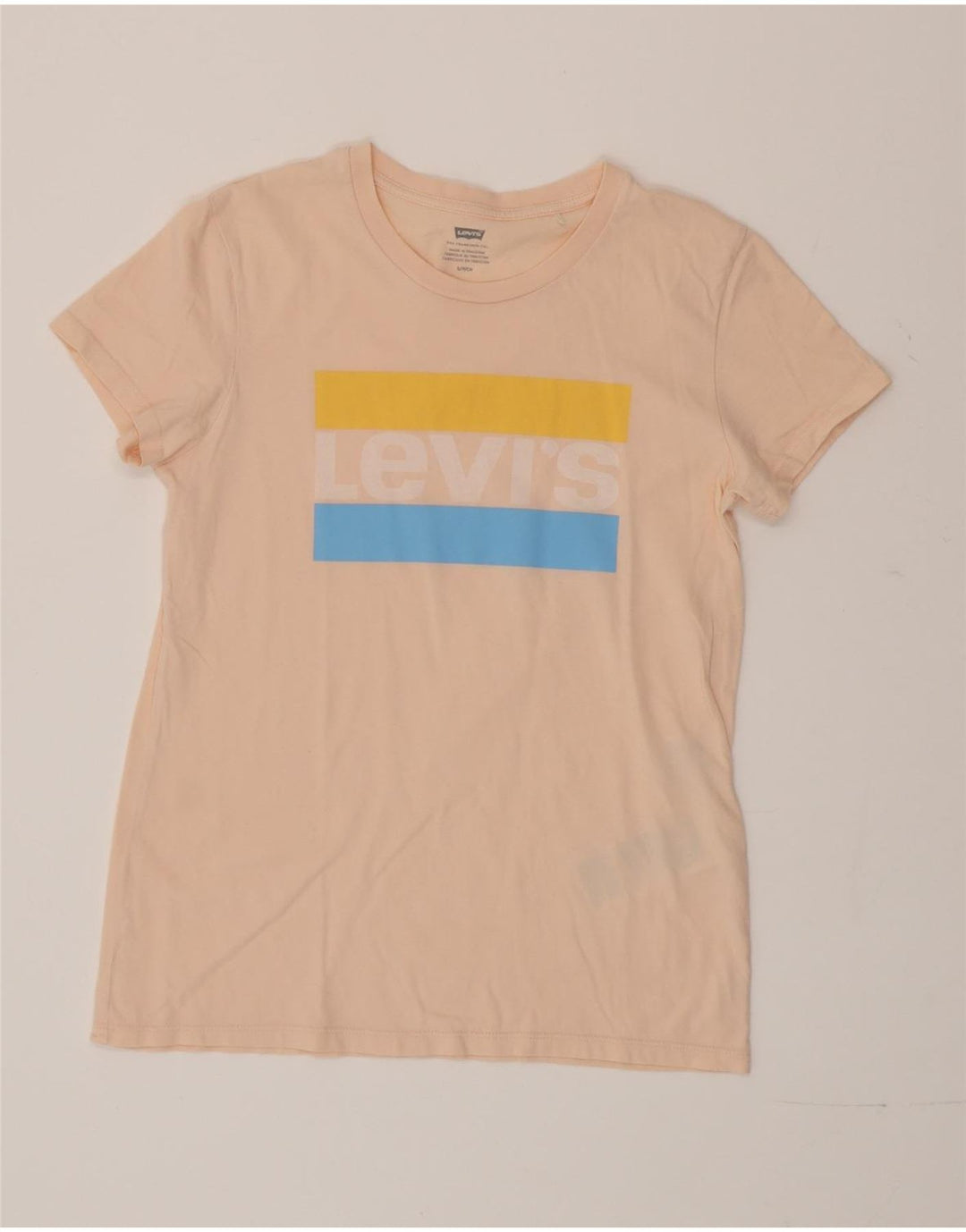 Levi's Womens Graphic T-Shirt Top UK 10 Small Rosa Baumwolle