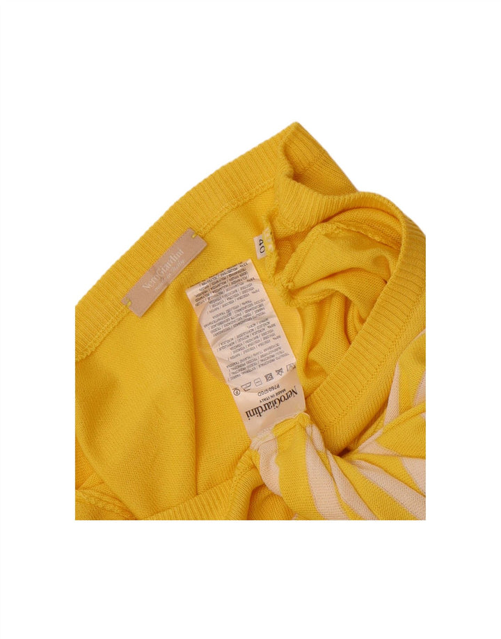 NERO GIARDINI Womens Boat Neck Jumper Sweater IT 40 Small Yellow Striped
