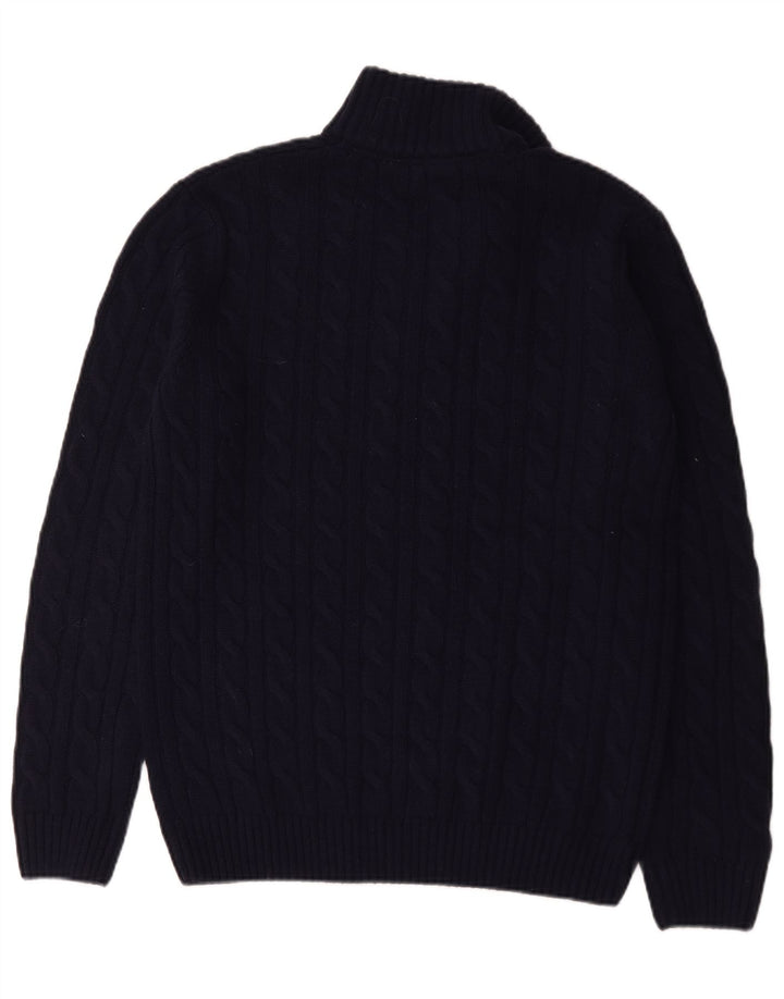 Boden Herren-Pullover mit Reißverschluss am Hals, mittlere marineblaue Wolle
