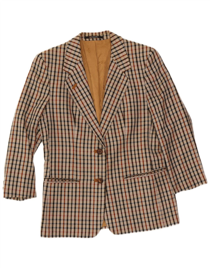 DAKS Damen-Blazer mit 2 Knöpfen, UK 14, Mittelbeige kariert