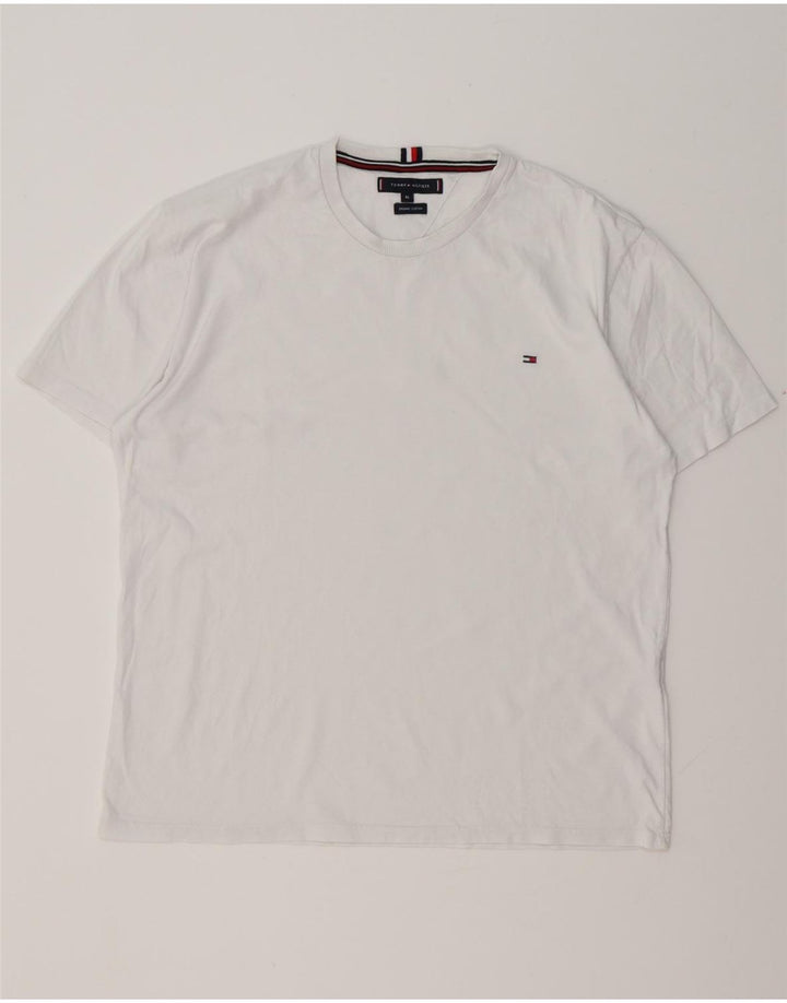 TOMMY HILFIGER Damen T-Shirt Top UK 18 XL Weiße Baumwolle