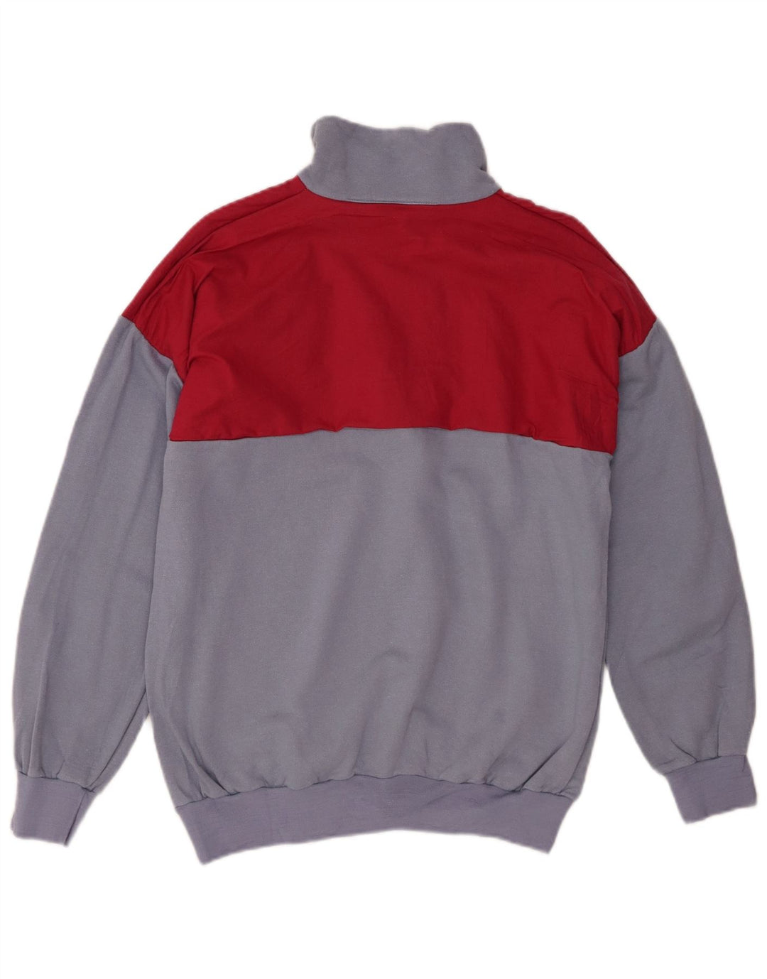 DIADORA Mens Zip Neck Sweatshirt Jumper IT 50 Medium Blue Colourblock