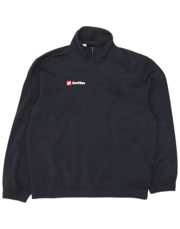 Lotto Mens Zip Neck Sweatshirt Jumper XL Navy Blue Polyester