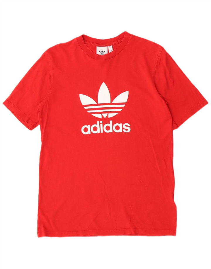 Adidas Herren Grafik T-Shirt Top Small Rot Baumwolle