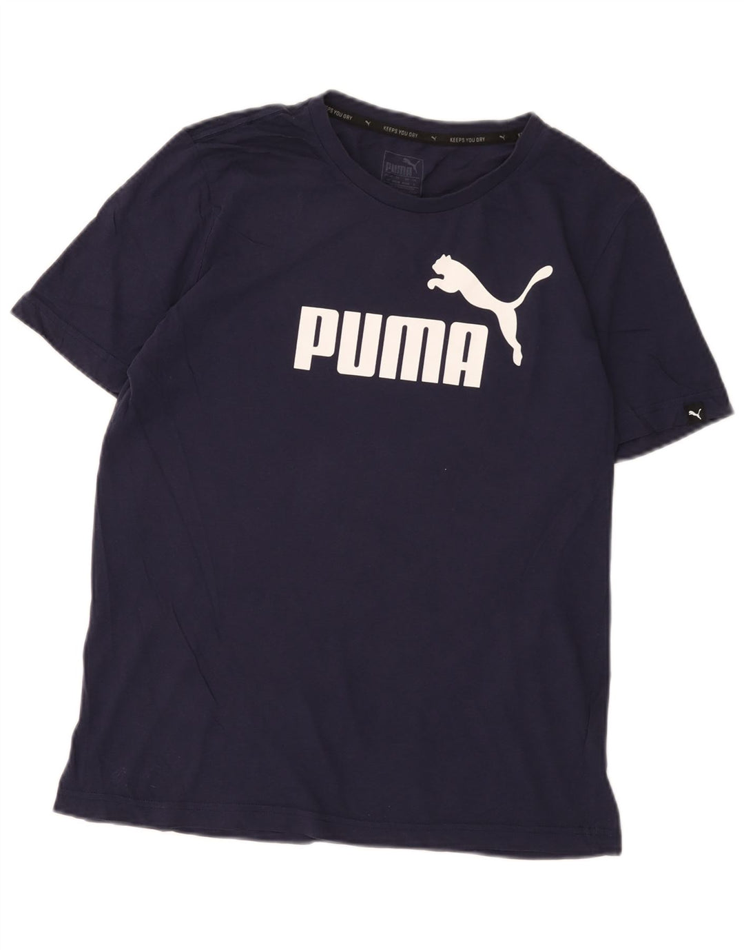 PUMA Herren Grafik T-Shirt Top Small Marineblau Baumwolle