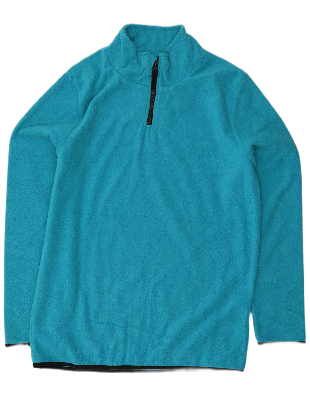 Here & There Herren-Fleecepullover mit Reißverschluss am Hals, mittelblaues Polyester