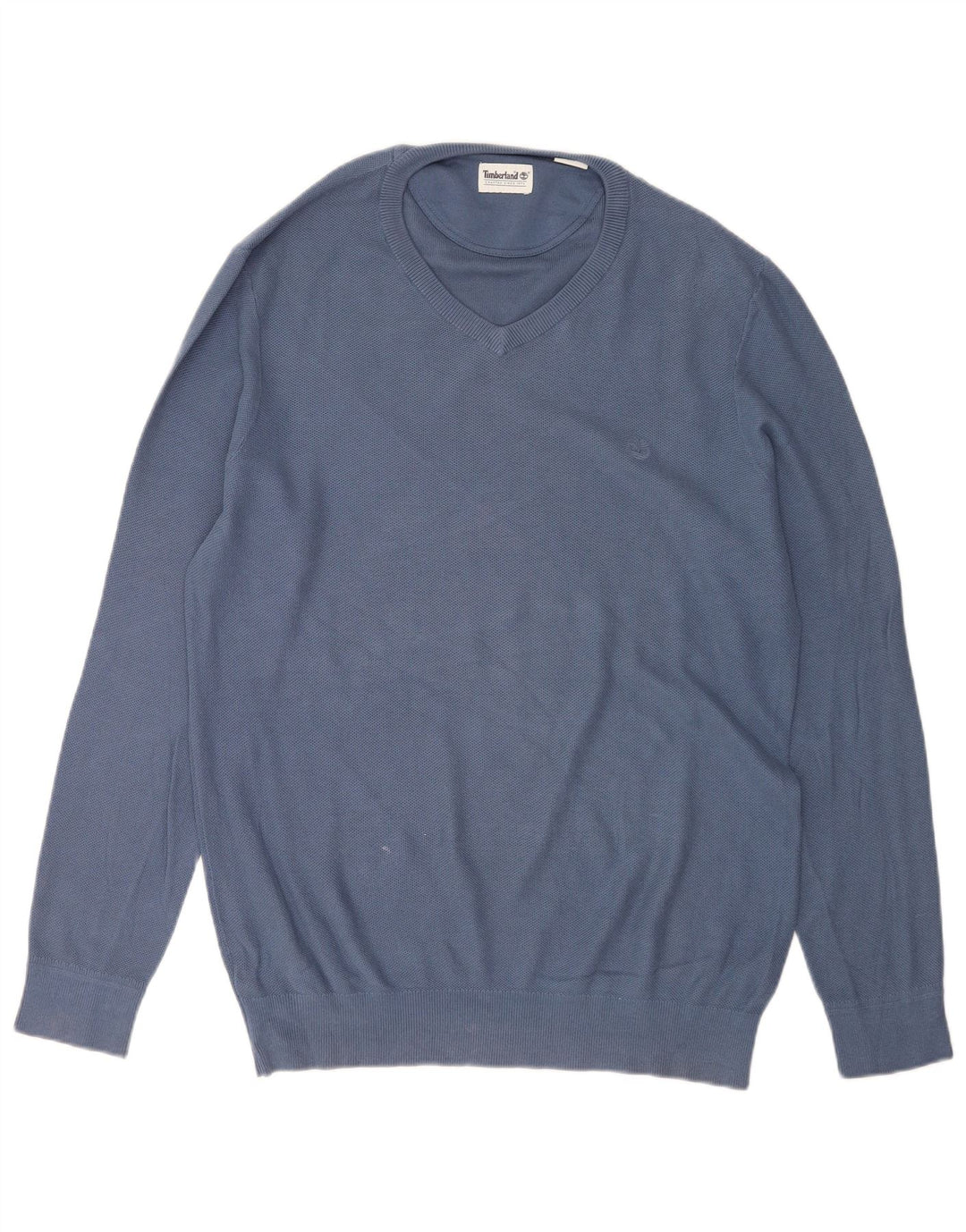 Timberland Herren-Pullover mit V-Ausschnitt, groß, aus blauer Baumwolle