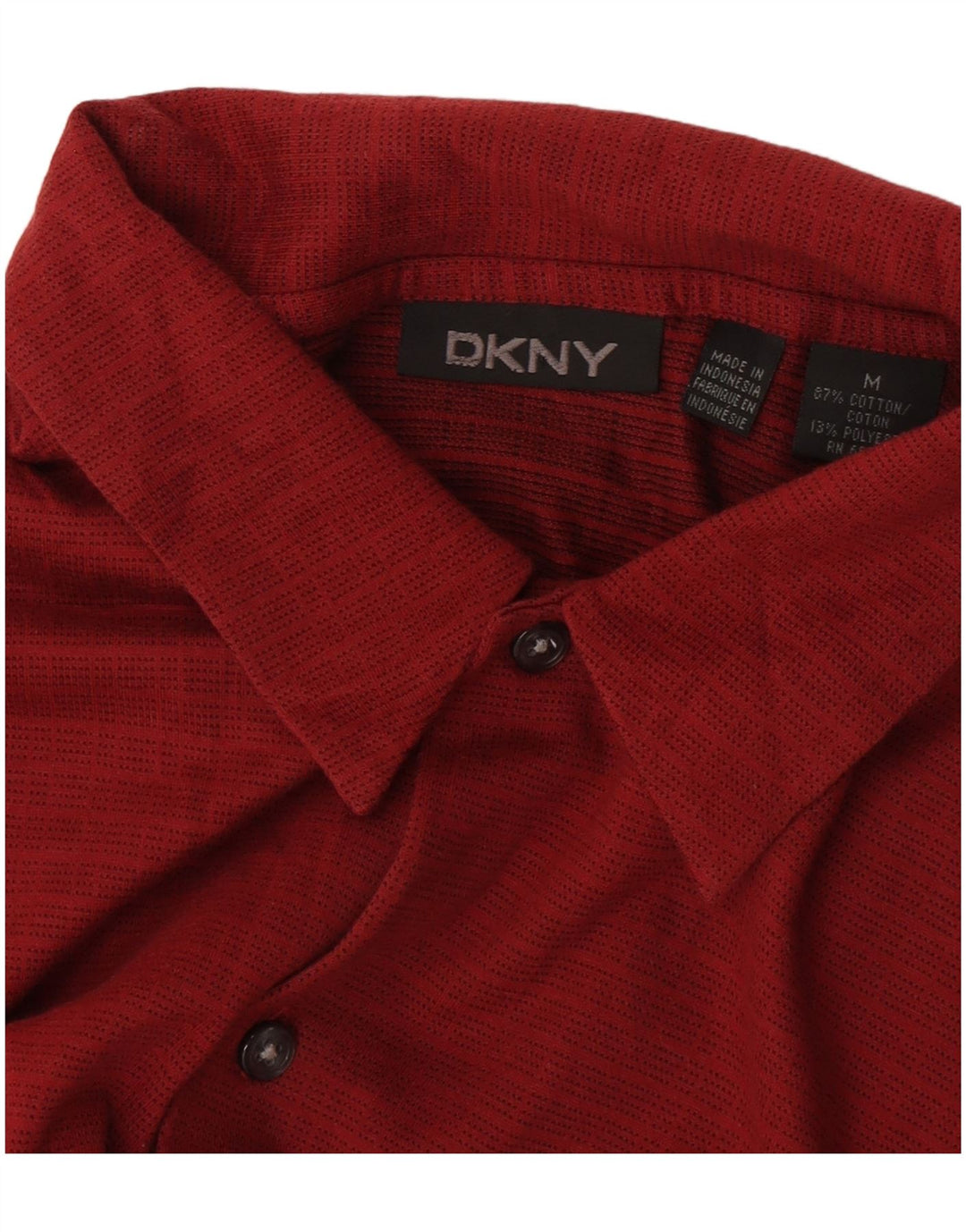 Dkny Herren-Kurzarmhemd aus mittelroter, geometrischer Baumwolle