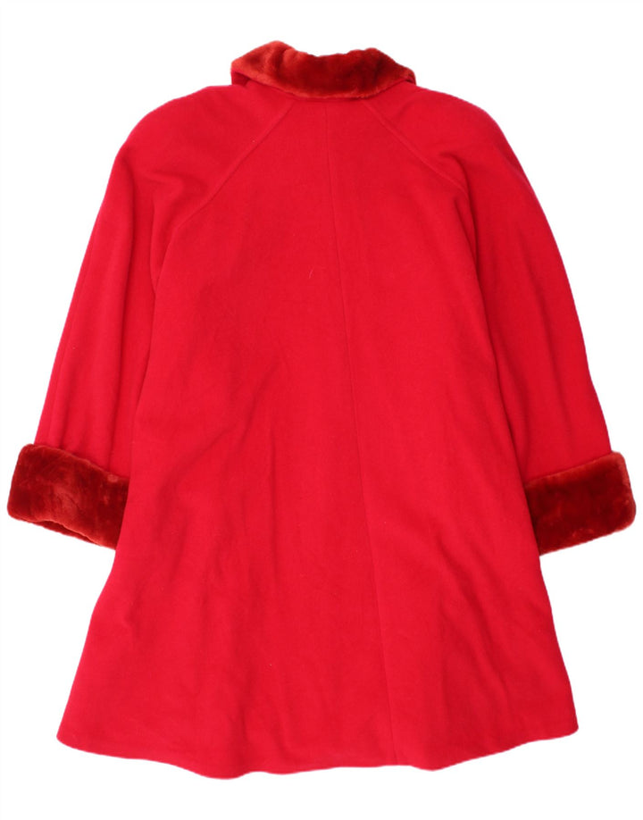 Vintage Damen Mantel UK 20 2XL Rote Schurwolle