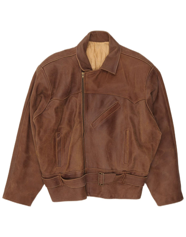 Vintage Damen Lederjacke UK 20 2XL Braun