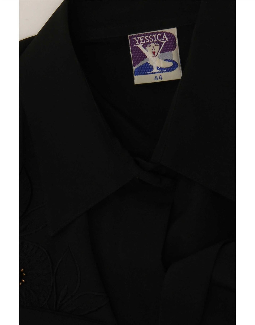 Yessica Damen Hemdbluse EU 44 XL Schwarz geblümtes Polyester