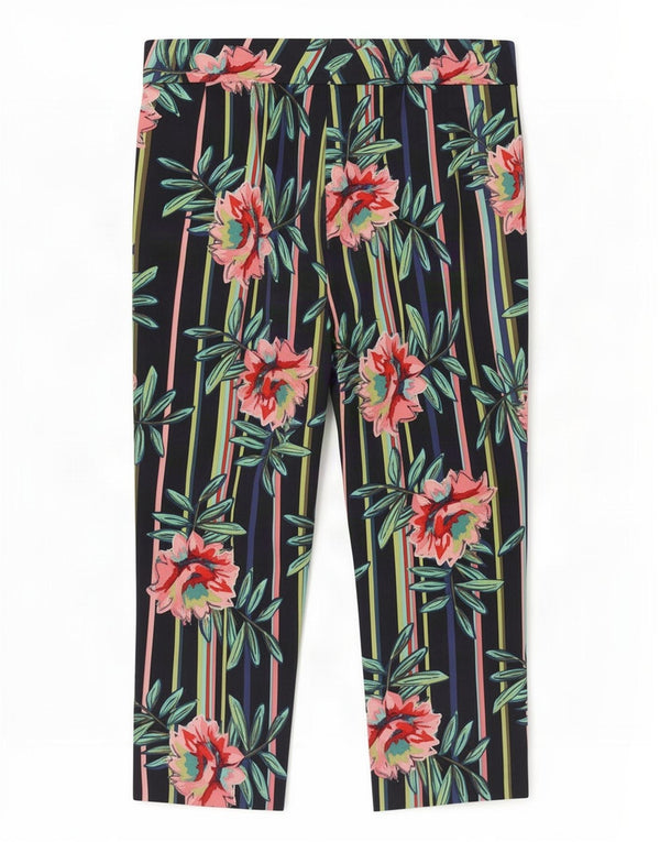 Marks & Spencer Damen-Caprihose mit Grafik, UK 12, M, W32, L22, Marineblau