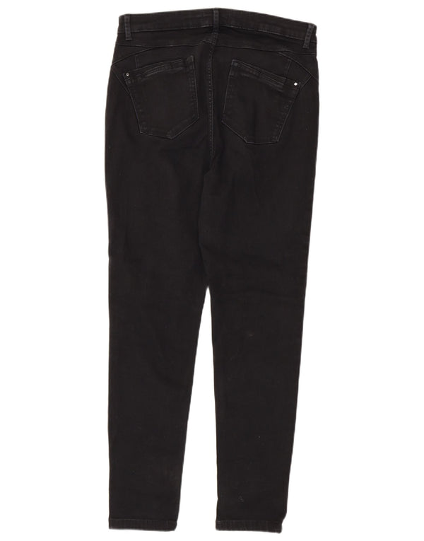 Marks & Spencer Damen Skinny Jeans UK 12 Medium W30 L27 Schwarze Baumwolle