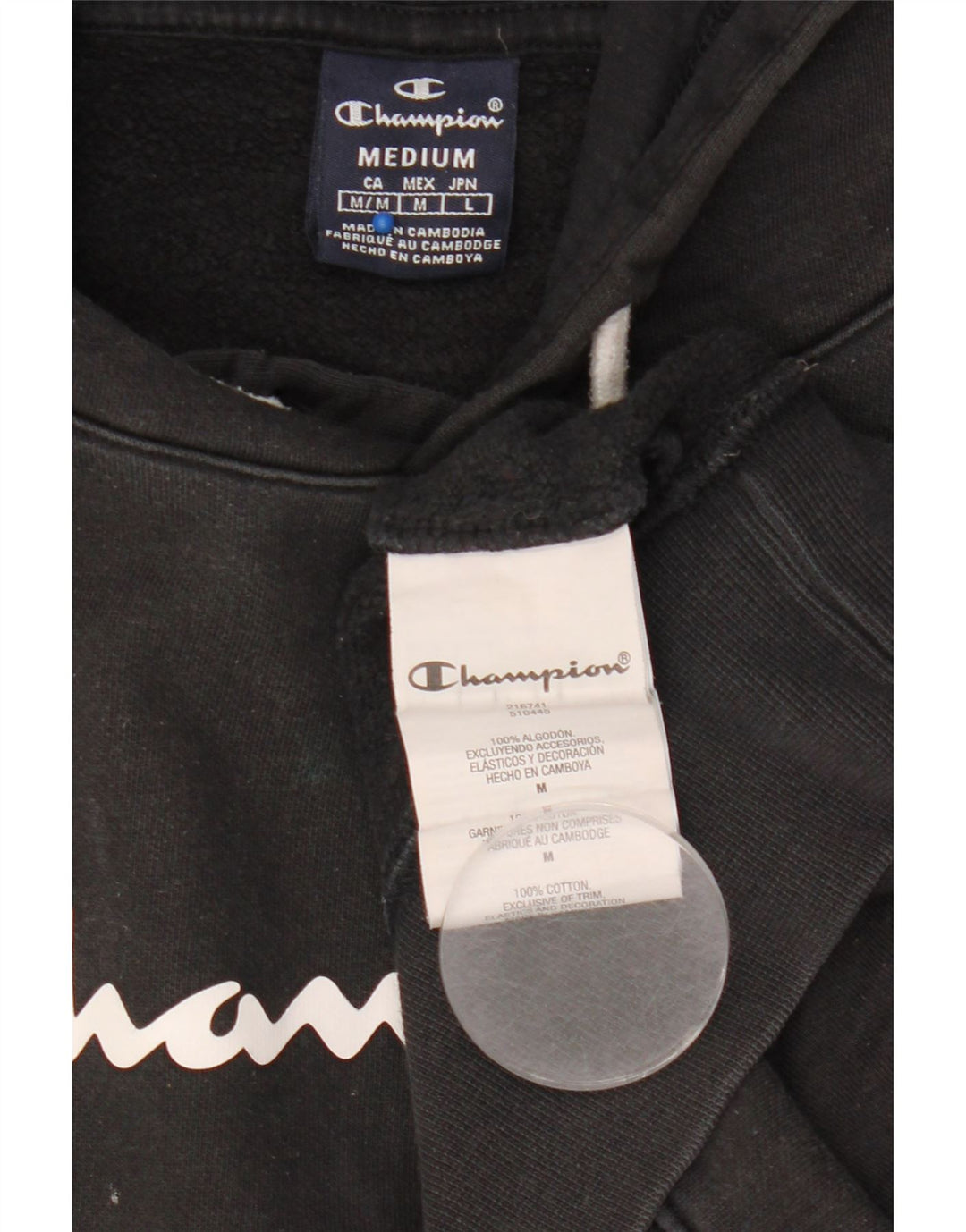 Champion Herren-Kapuzenpullover mit Grafik, mittelschwarz, Baumwolle