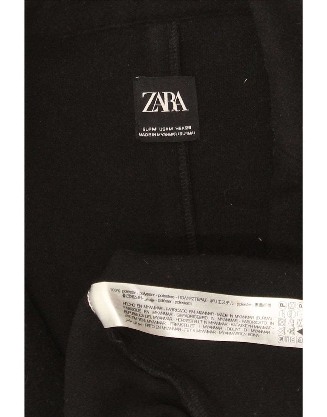 Zara Womens Loose Fit Open Overcoat UK 14 Mittelschwarzes Polyester