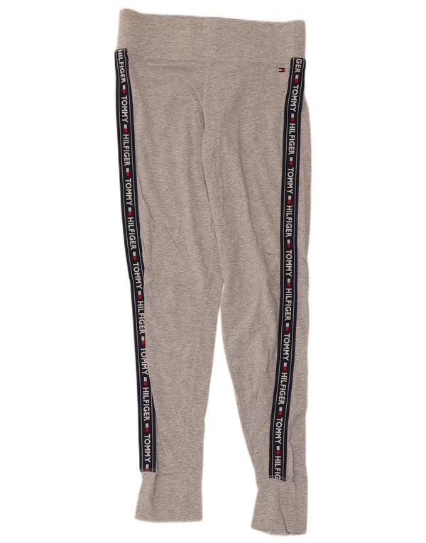 Tommy Hilfiger Womens Graphic Leggings UK 12 Mittelgraue Colourblock-Baumwolle