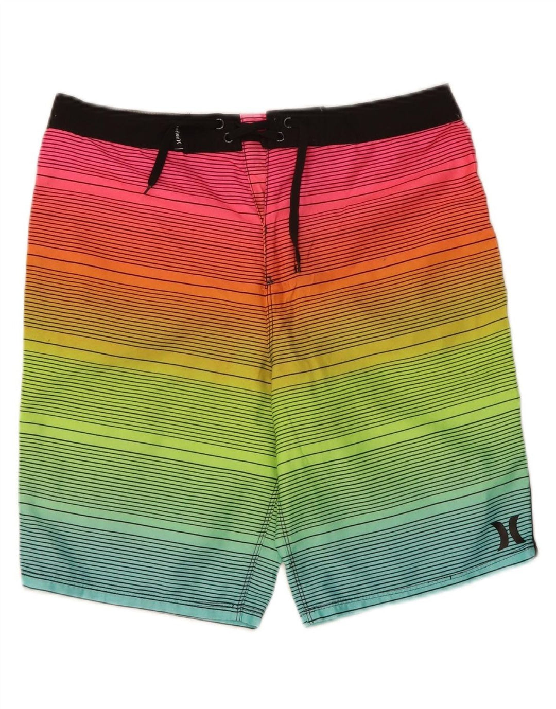 HURLEY Boys Swimming Shorts 15-16 Years XL Multicoloured Striped Polyester