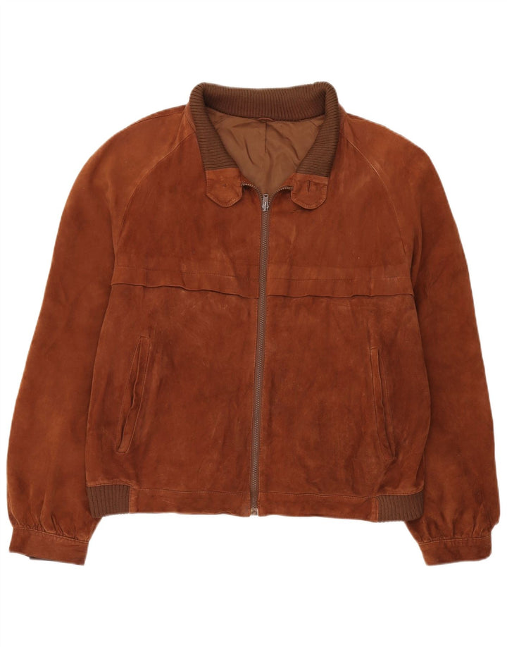 Vintage Herren Bomber Wildlederjacke IT 52 XL Braunes Leder