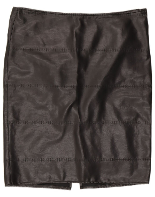 Krizia Jeans Damen Bleistiftrock UK 16 Large W34 Schwarz