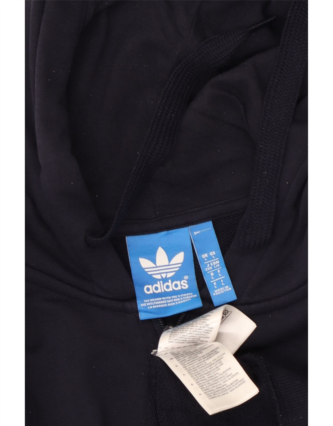 ADIDAS Herren-Kapuzenpullover mit Reißverschluss, groß, marineblau, Baumwolle