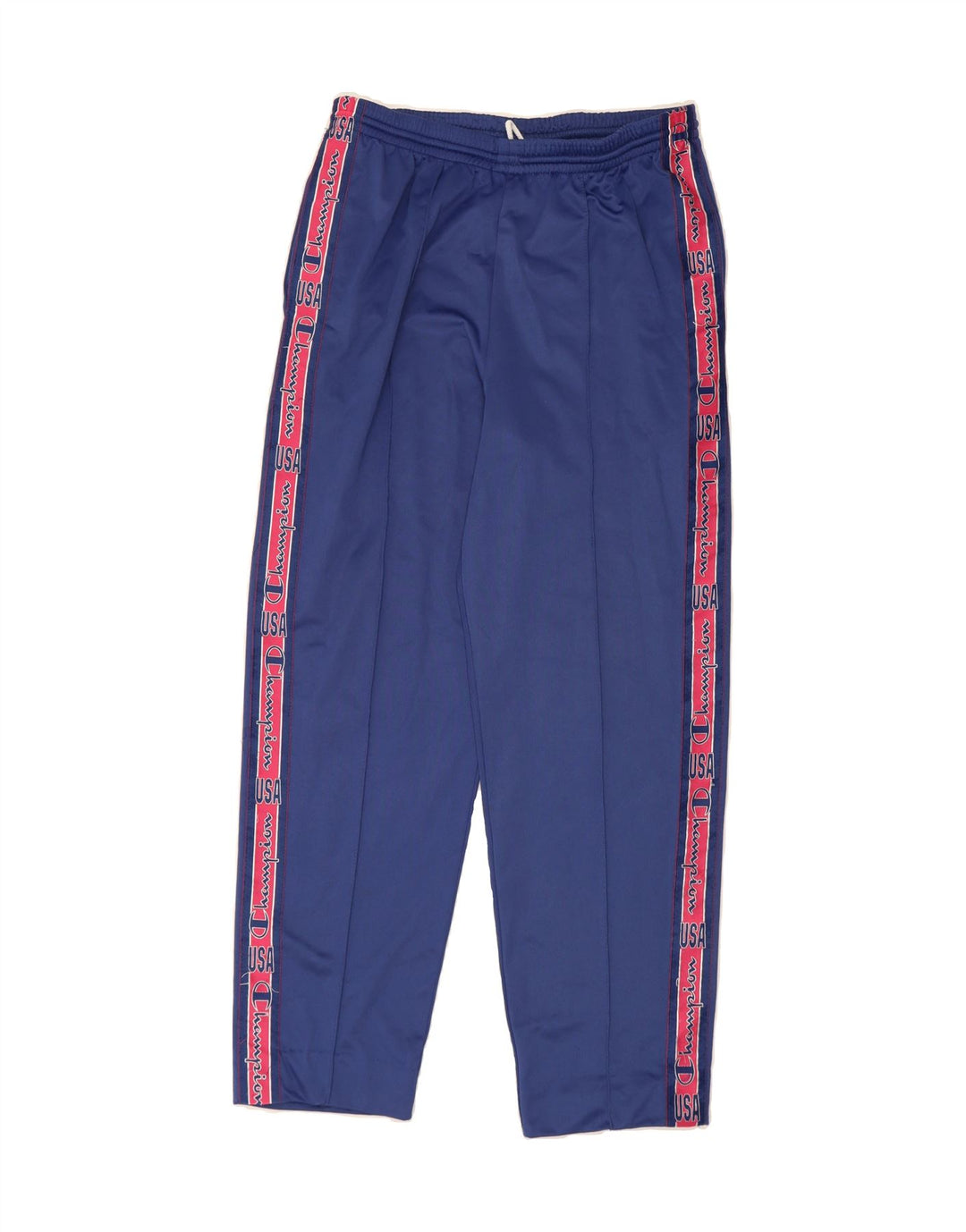 CHAMPION Mens Graphic Tracksuit Trousers Large  Blue Polyester Vintage Champion and Second-Hand Champion from Messina Hembry 