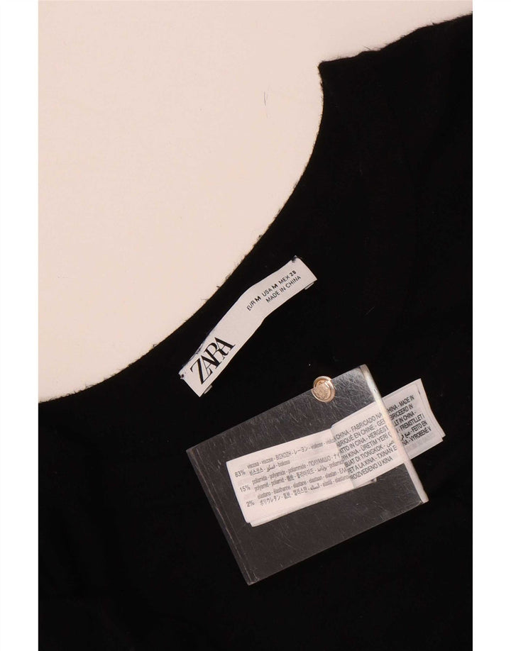 Zara Damen Strickjacke UK 12 Medium Schwarz