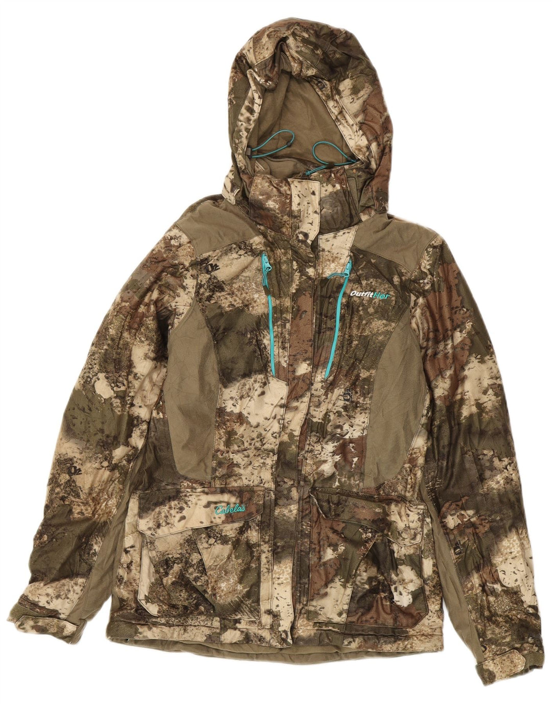 CABELA'S Damen Übergroße Windjacke UK 6 XS Khaki Camouflage