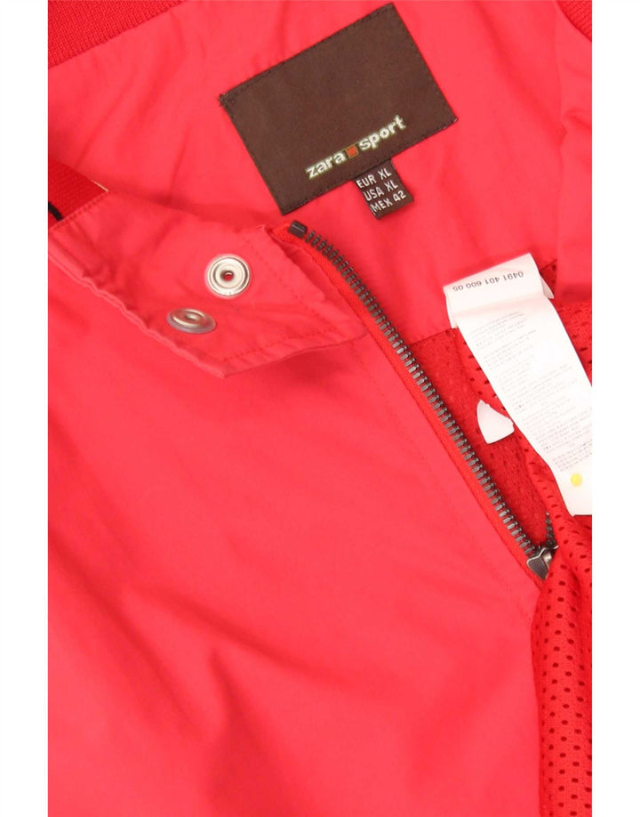 Zara Herren Bomberjacke UK 42 XL Rotes Nylon