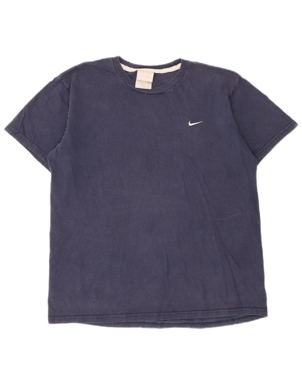 Nike Herren-T-Shirt-Oberteil, mittelgroß, marineblau, Baumwolle