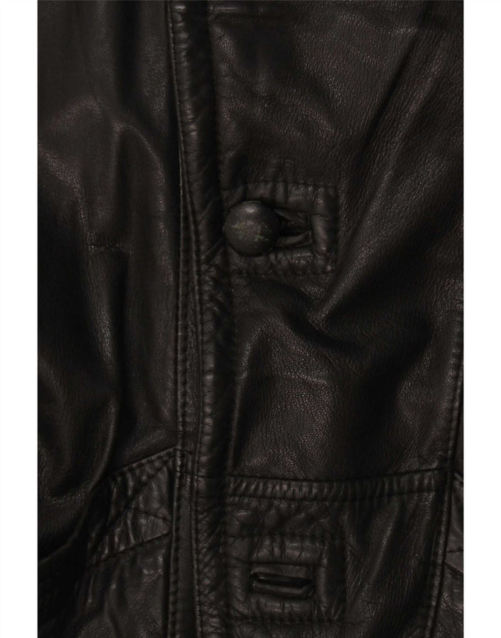 Vintage Herren Leder Windjacke UK 36 Small Schwarz