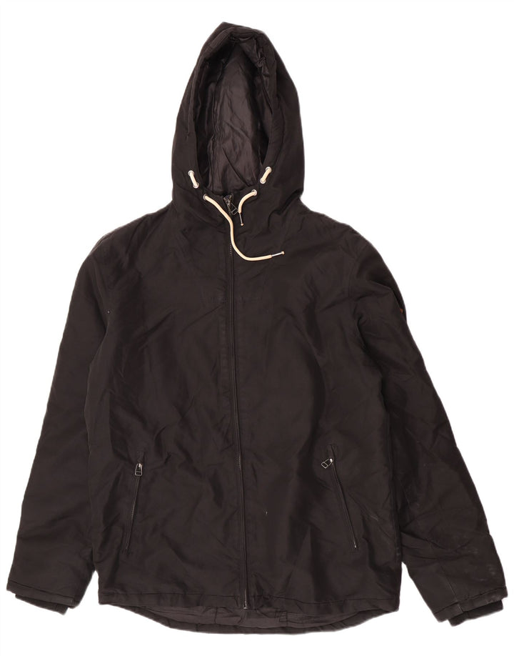 Jack & Jones Herren-Windbreakerjacke mit Kapuze, UK 40, Größe L, Schwarz, Polyester