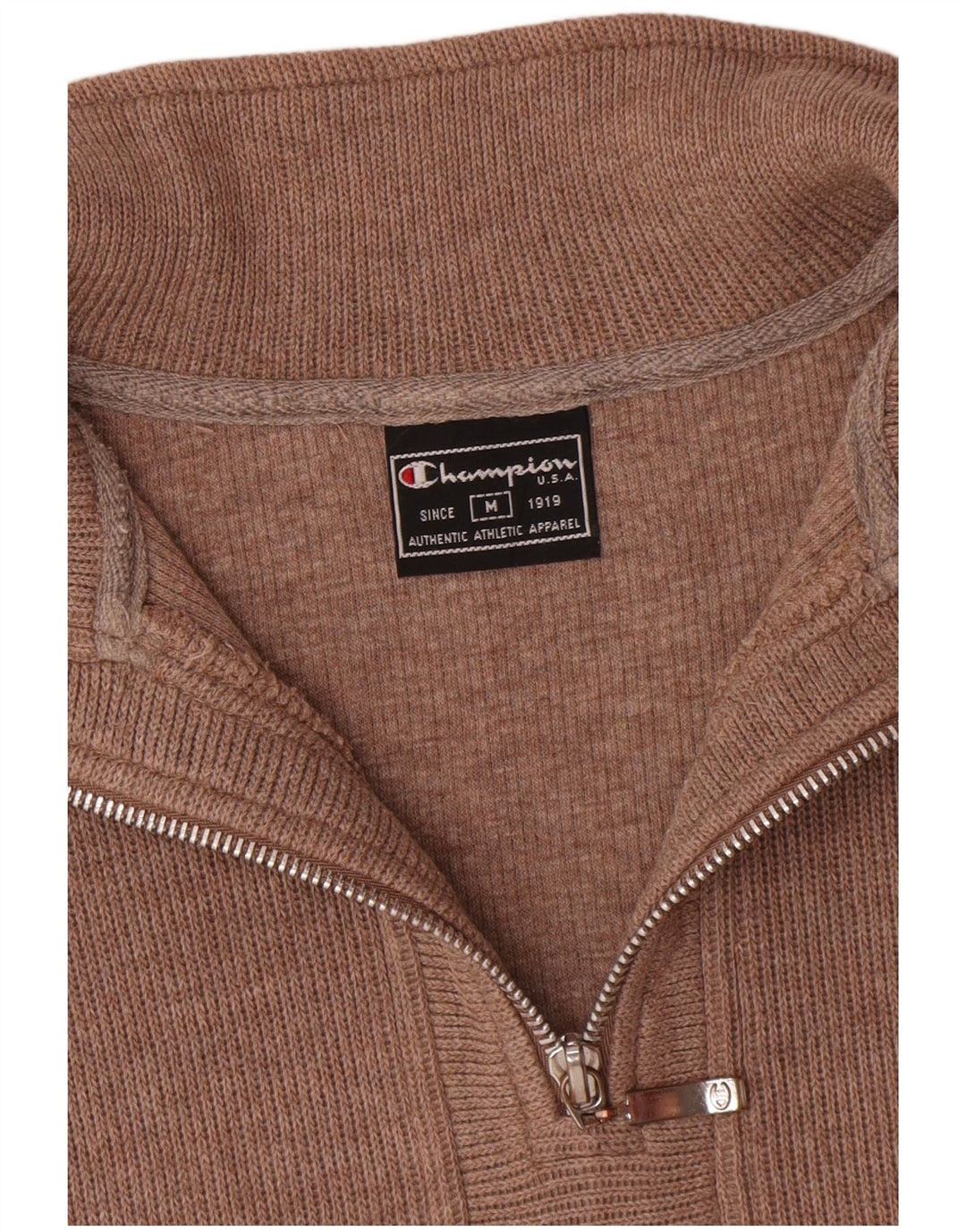 Champion Damen-Sweatshirt mit Reißverschluss am Hals, UK 14, mittelbraune Baumwolle