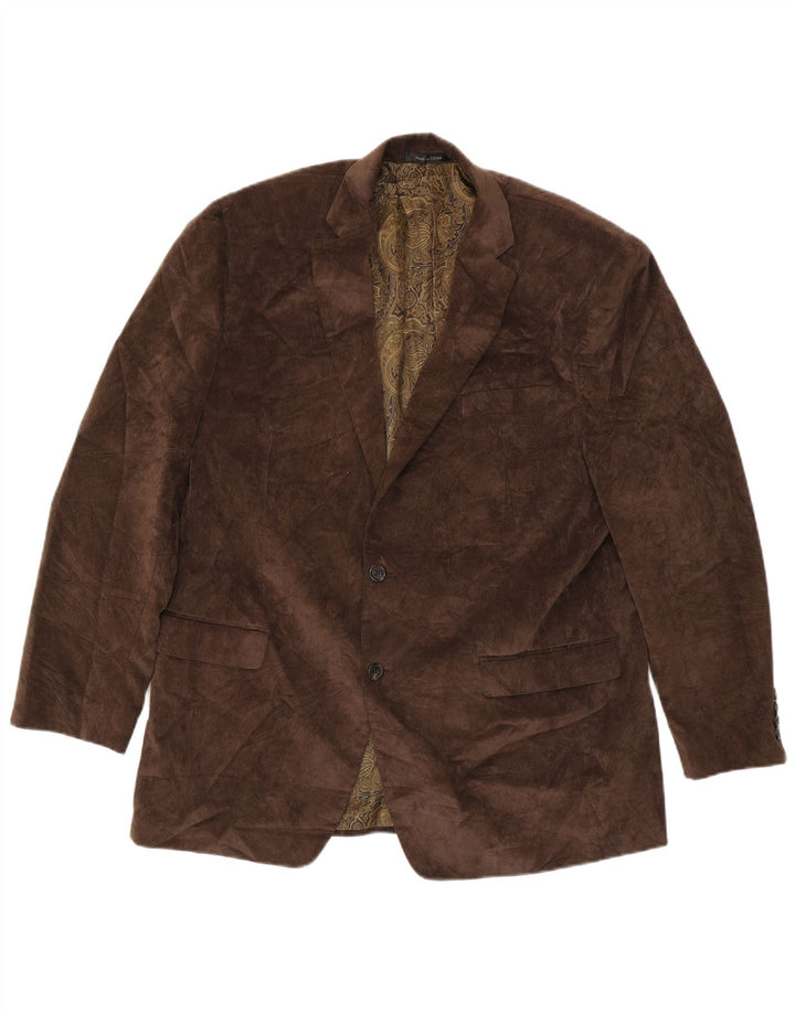 Chaps Herren-Blazer aus Cord mit 2 Knöpfen, UK 46, 3XL, braune Baumwolle