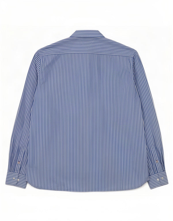 Tommy Hilfiger Herrenhemd XL, blaue Nadelstreifen-Baumwolle