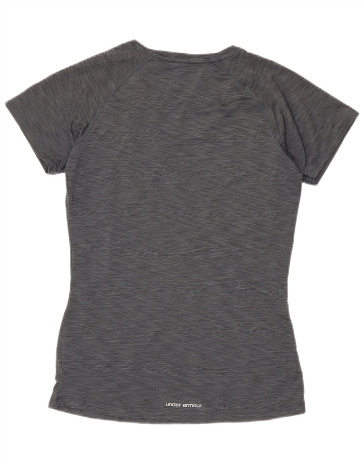 Under Armour Damen Heat Gear T-Shirt Top UK 10 Small Grau Polyester