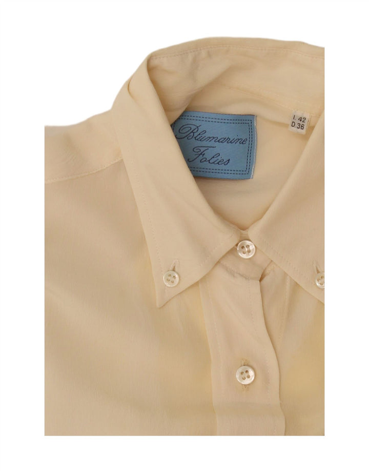 BLUMARINE Womens Short Sleeve Shirt IT 42 Medium Off White Vintage Blumarine and Second-Hand Blumarine from Messina Hembry 