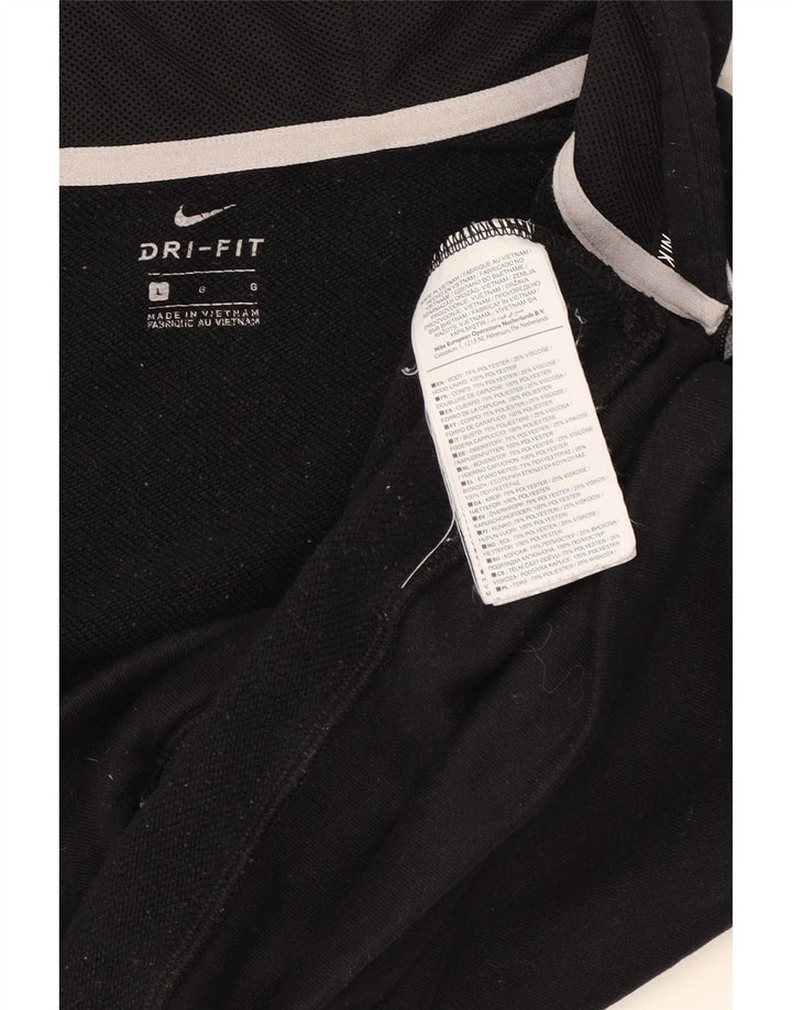 Nike Damen Dri Fit Zip Hoodie Pullover UK 16 Large Schwarz Polyester