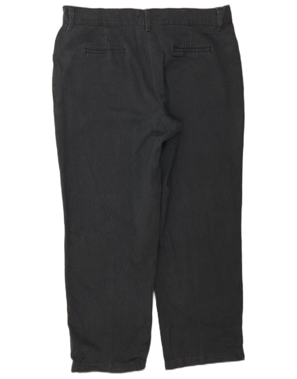 Lee Damen Petite Relaxed Fit Freizeithose US 16 2XL W35 L28 Graue Baumwolle