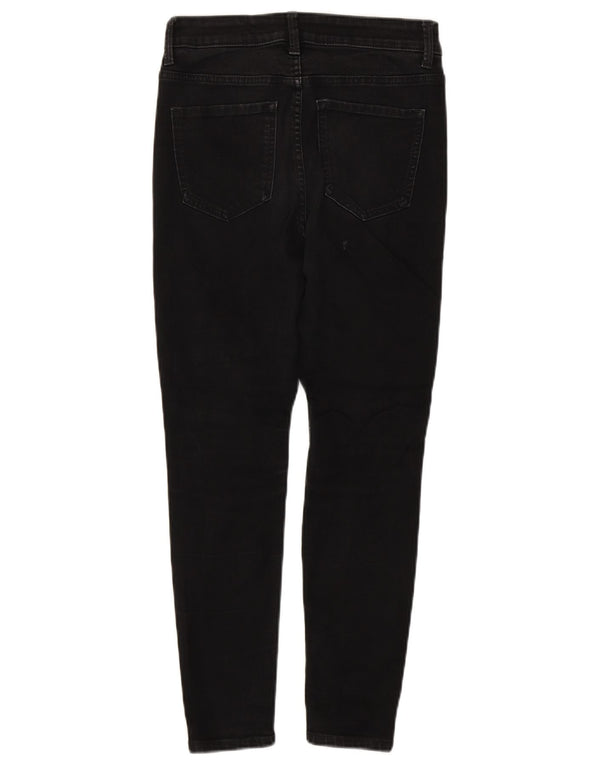 Marks & Spencer Damen The Ivy Skinny Jeans UK 8 Small W26 L26 Schwarze Baumwolle
