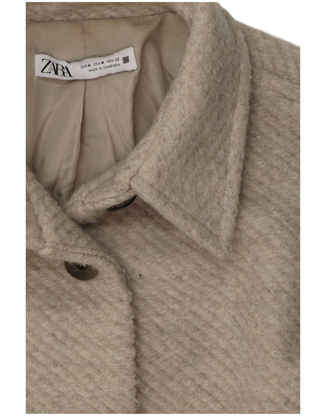 ZARA Damen Bomberjacke UK 14 Medium Beige