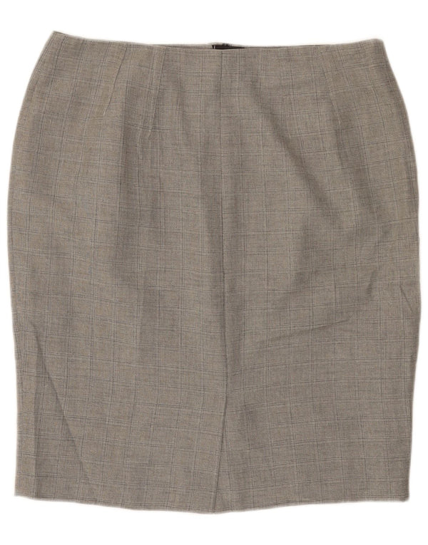 Marks & Spencer Damen Bleistiftrock UK 16 Large W36 Grau Polyester