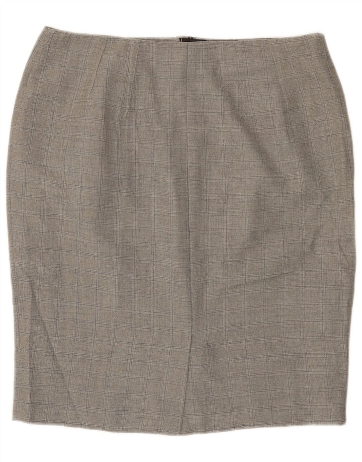 Marks & Spencer Damen Bleistiftrock UK 16 Large W36 Grau Polyester