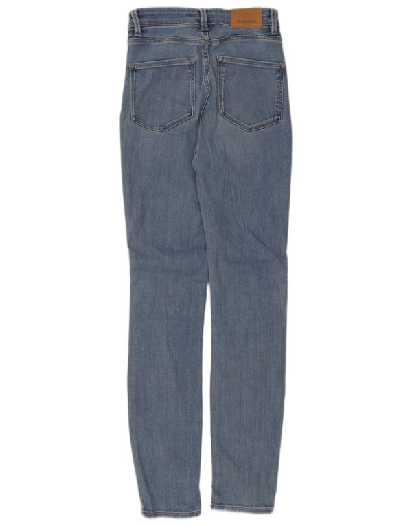 Massimo Dutti Damen High Rise Skinny Jeans EU 34 2XS W24 L29 Blaue Baumwolle