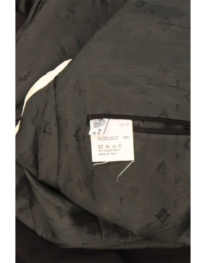 Roberta di Camerino Herren 1 Knopf Blazer Jacke IT 52 XL Schwarze Wolle