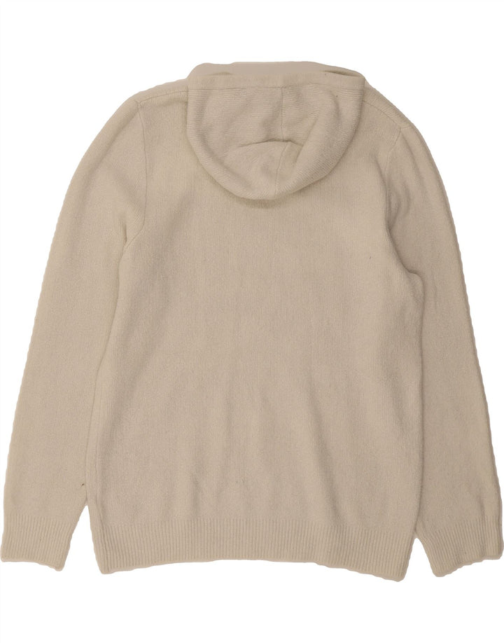 MARKS & SPENCER Womens Hooded Jumper Sweater UK 16 Large Off White Vintage Marks & Spencer and Second-Hand Marks & Spencer from Messina Hembry 