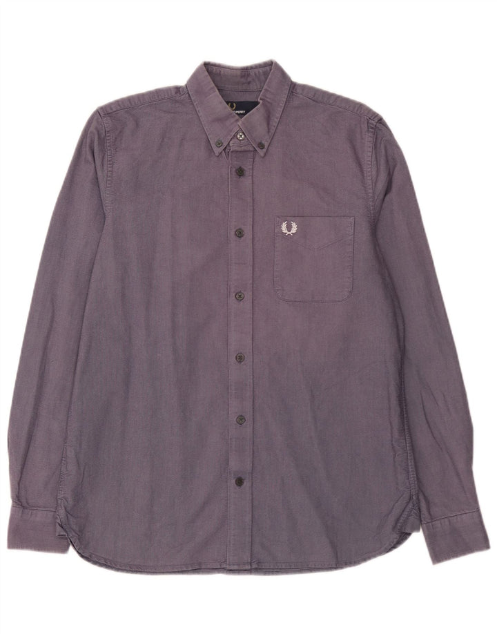 Fred Perry Herrenhemd aus mittelblauer Baumwolle