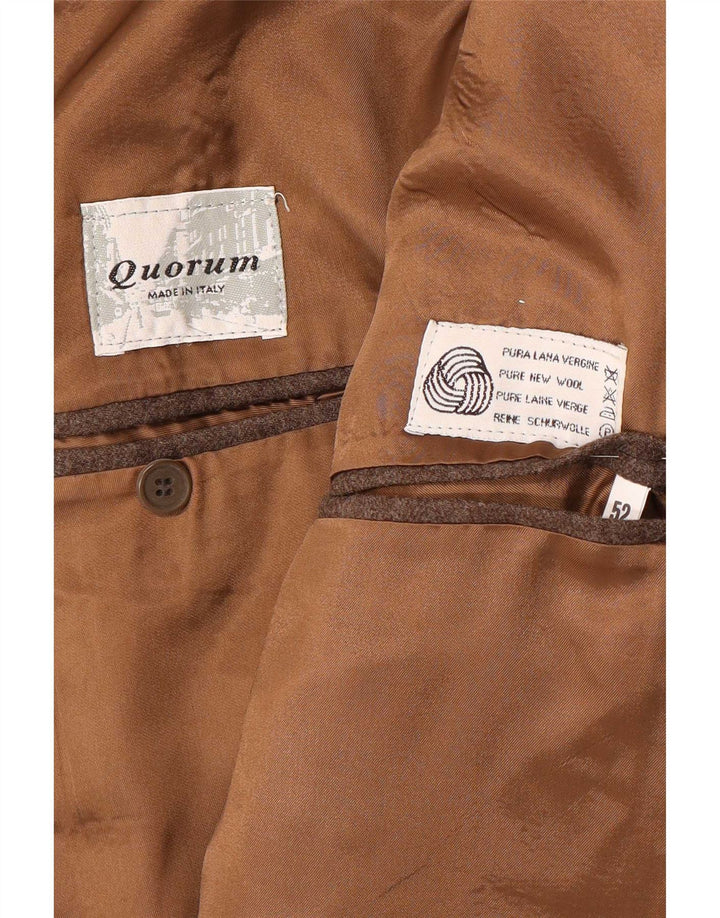 Vintage Herren Zweireiher Blazer Jacke IT 52 XL Braune Wolle