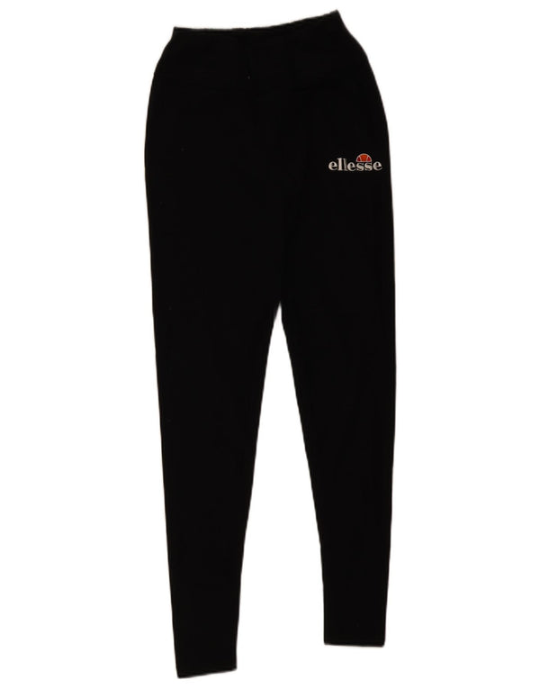 Ellesse Womens Graphic Leggings UK 10 Small Schwarz Baumwolle